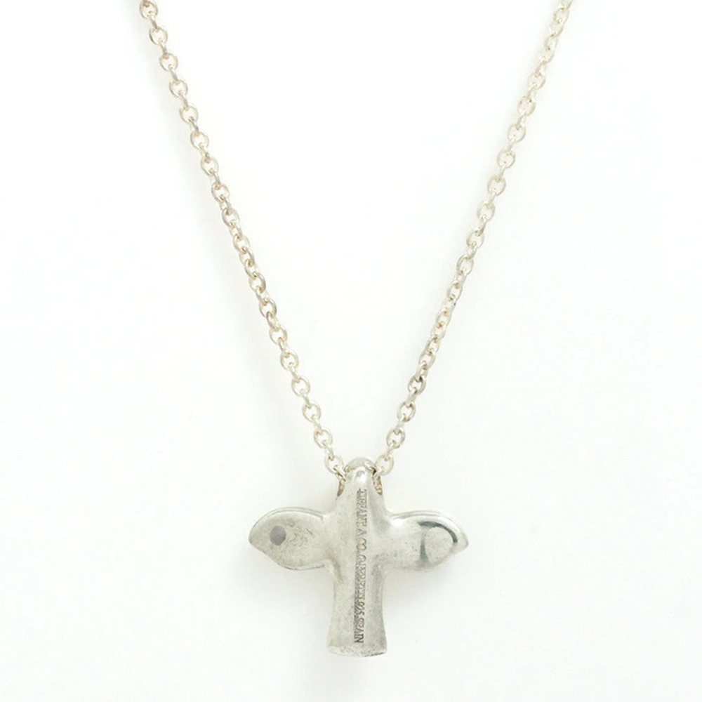 Tiffany Co Elsa Peretti Bird Cross Silver Pendant Silver